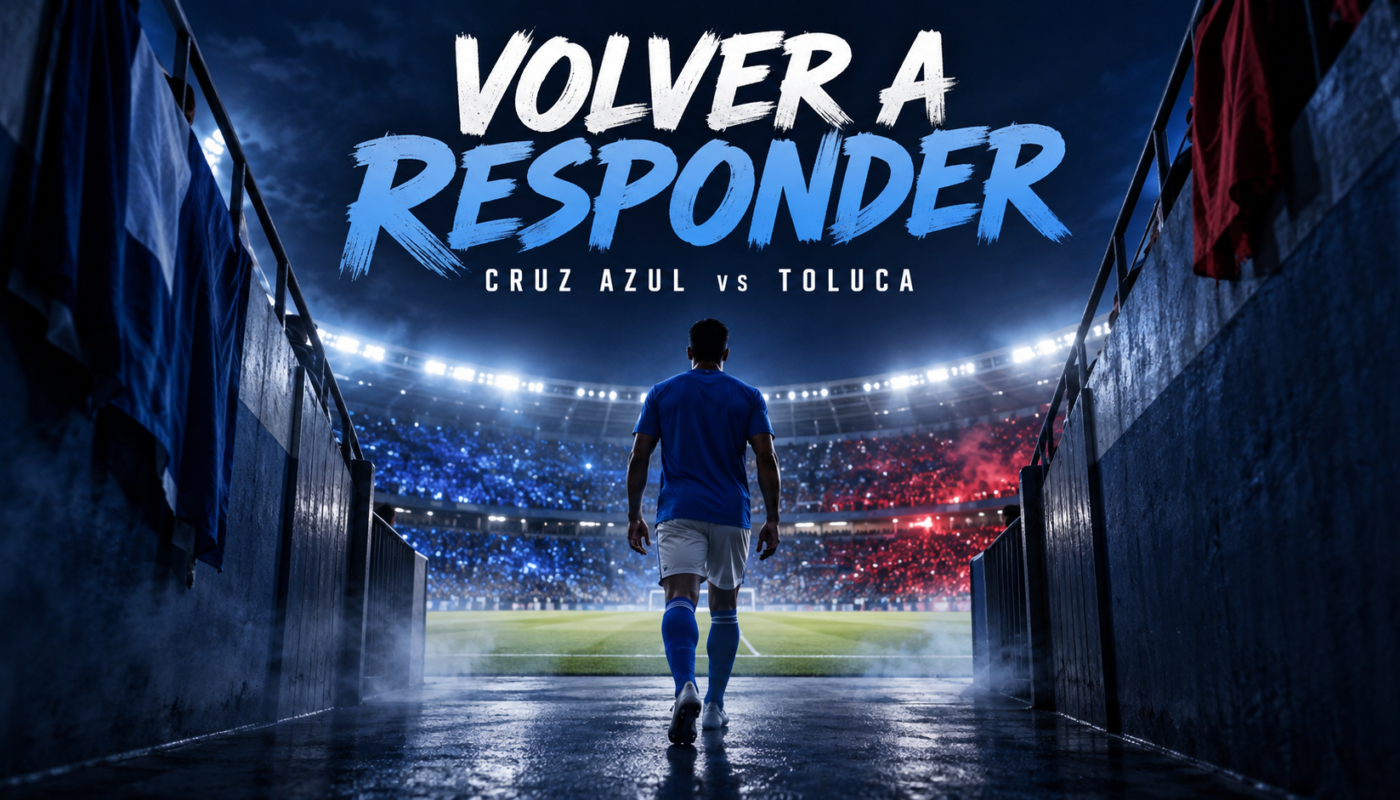 Ilustración editorial de la previa entre Cruz Azul y Toluca