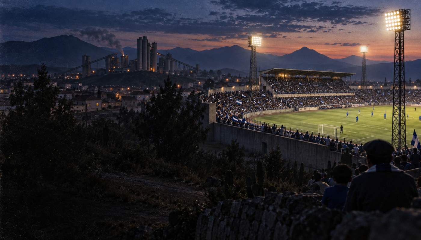 Ilustración editorial del Estadio 10 de Diciembre, primera casa de Cruz Azul en Primera División