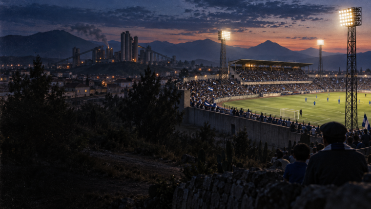 Ilustración editorial del Estadio 10 de Diciembre, primera casa de Cruz Azul en Primera División