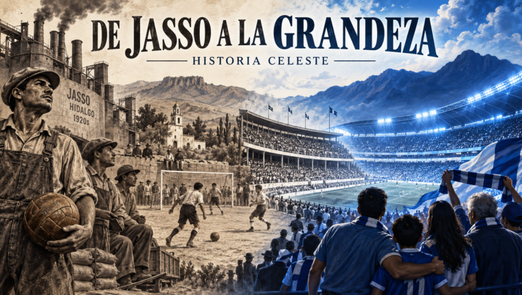 Ilustración editorial sobre la historia de Cruz Azul y su afición