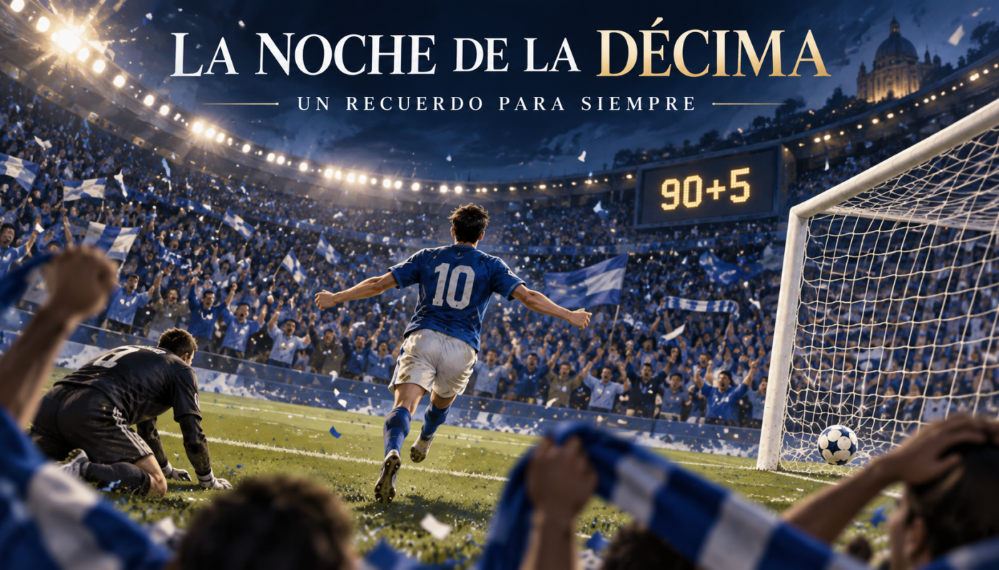 Ilustración editorial que recuerda el décimo campeonato de Cruz Azul