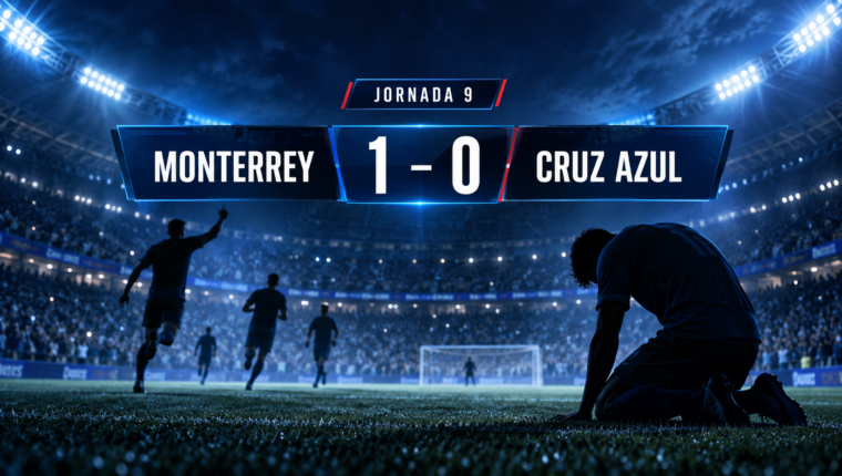 Ilustración editorial del partido entre Monterrey y Cruz Azul en la Jornada 9