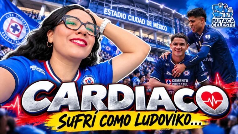 Polett Ramírez reacciona desde el estadio durante un partido de Cruz Azul
